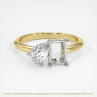 18K White & Yellow Accent Stones Ring Setting Image