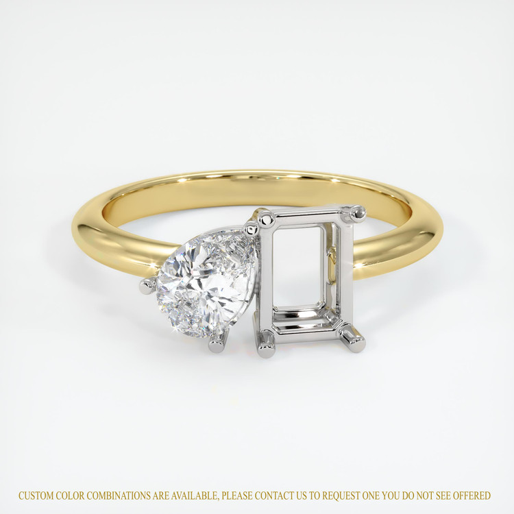 18K White & Yellow Accent Stones Ring Setting