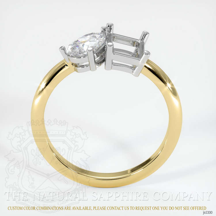 18K White & Yellow Accent Stones Ring Setting