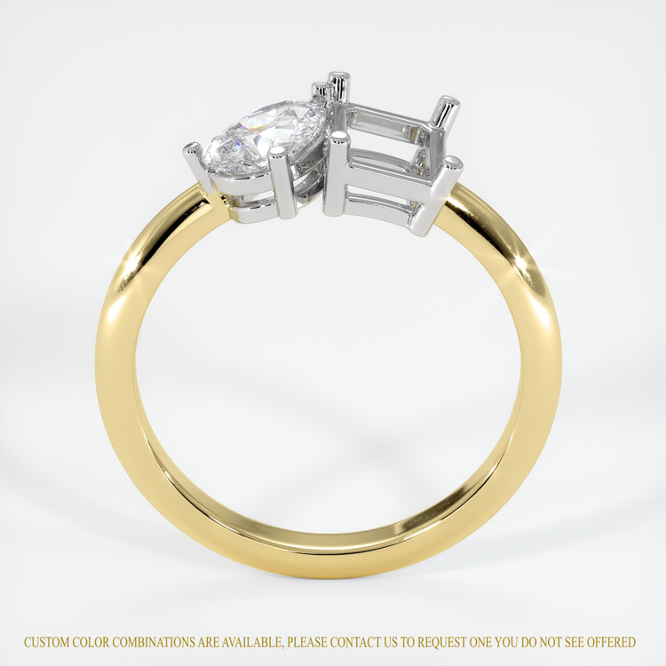 18K White & Yellow Accent Stones Ring Setting