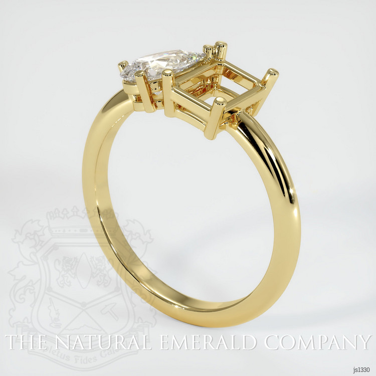 18K Yellow Gold Accent Stones Ring Setting