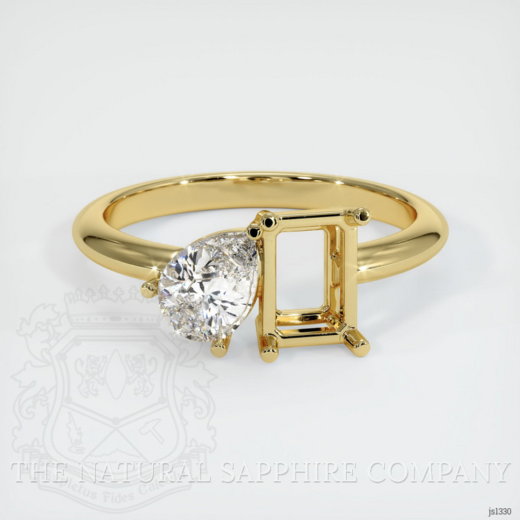 18K Yellow Gold Accent Stones Ring Setting