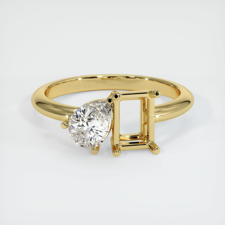 18K Yellow Gold Accent Stones Ring Setting