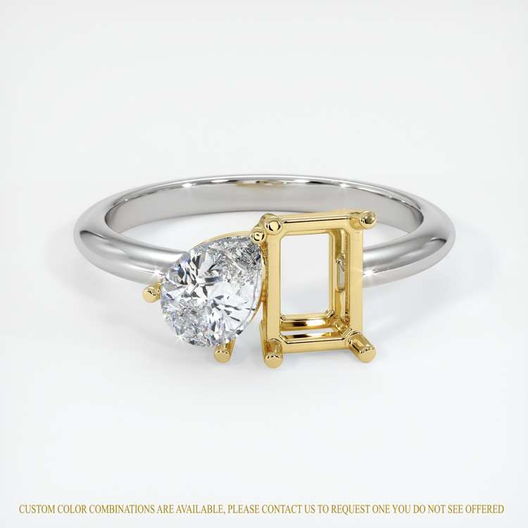 14K Yellow & White Accent Stones Ring Setting