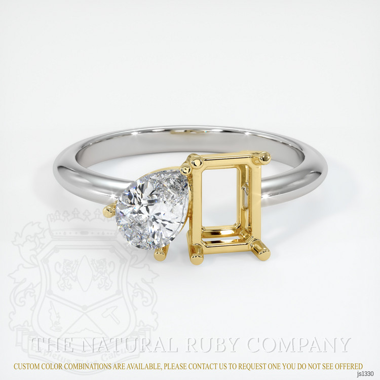 18K Yellow & White Accent Stones Ring Setting