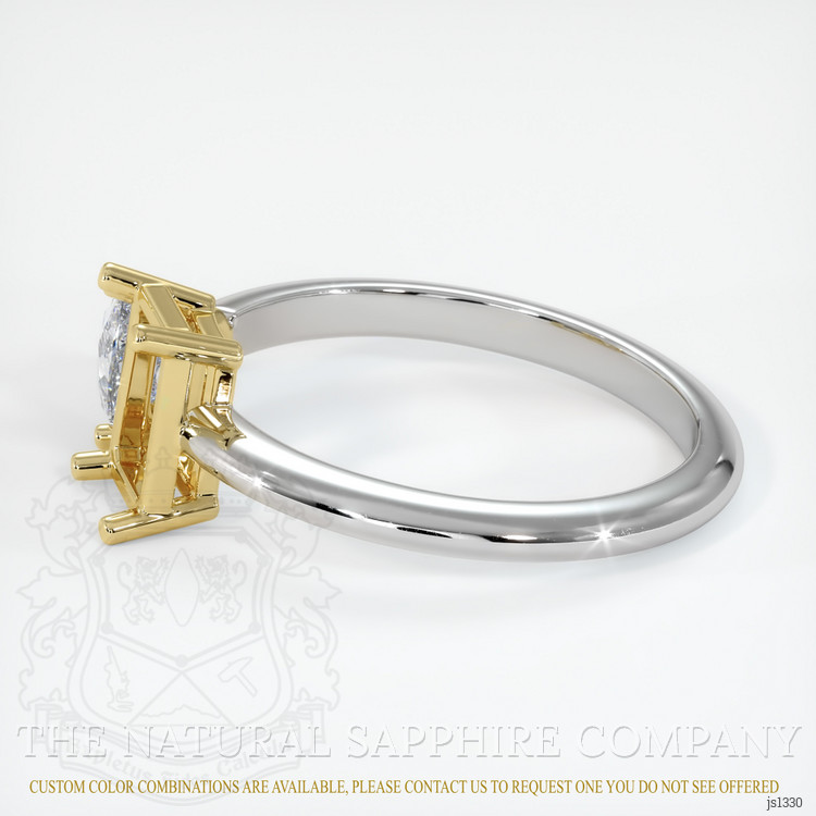 18K Yellow & White Accent Stones Ring Setting