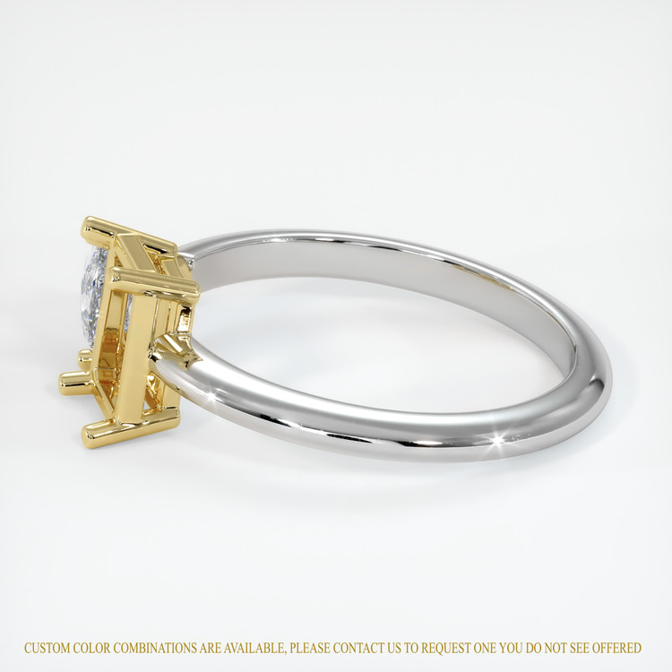 18K Yellow & White Accent Stones Ring Setting