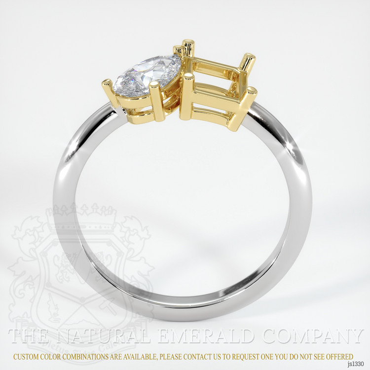 18K Yellow & White Accent Stones Ring Setting