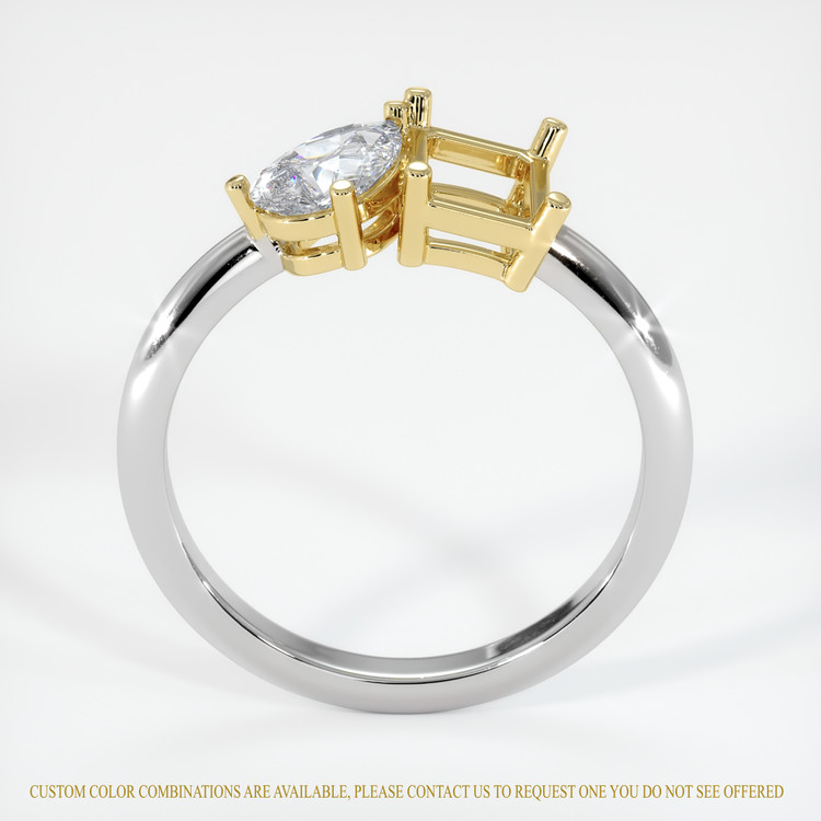 18K Yellow & White Accent Stones Ring Setting