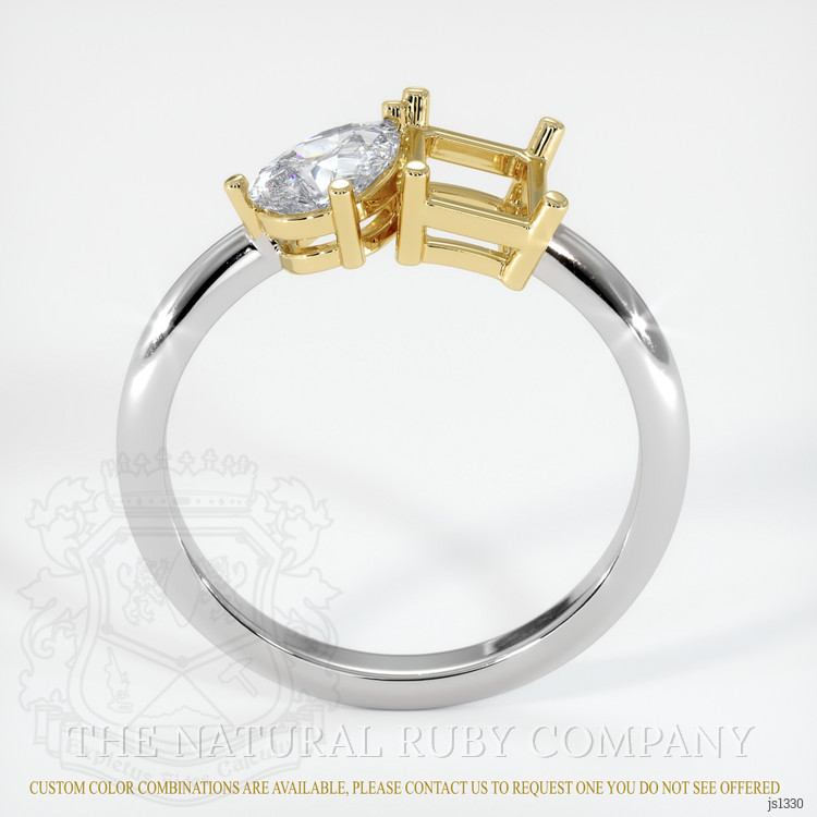 18K Yellow & White Accent Stones Ring Setting