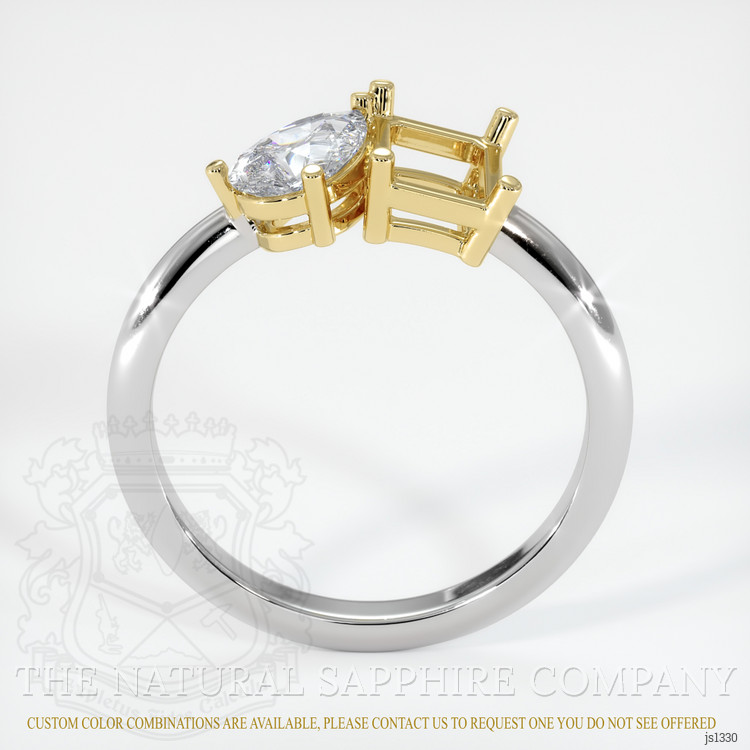 18K Yellow & White Accent Stones Ring Setting