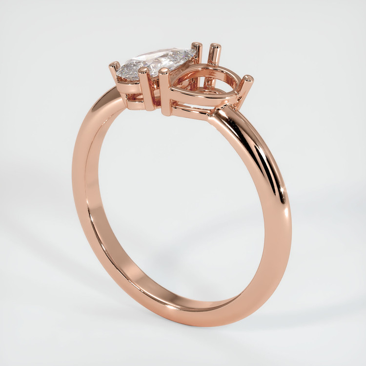 14K Rose Gold Accent Stones Ring Setting