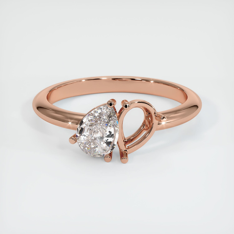 14K Rose Gold Accent Stones Ring Setting