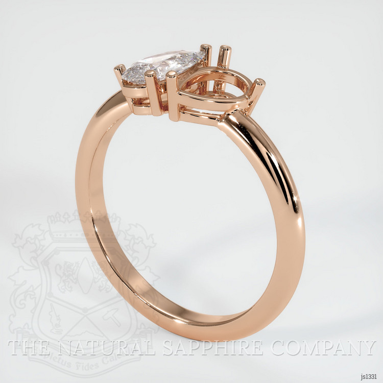 18K Rose Gold Accent Stones Ring Setting