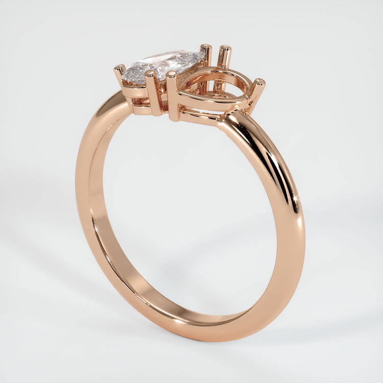18K Rose Gold Accent Stones Ring Setting