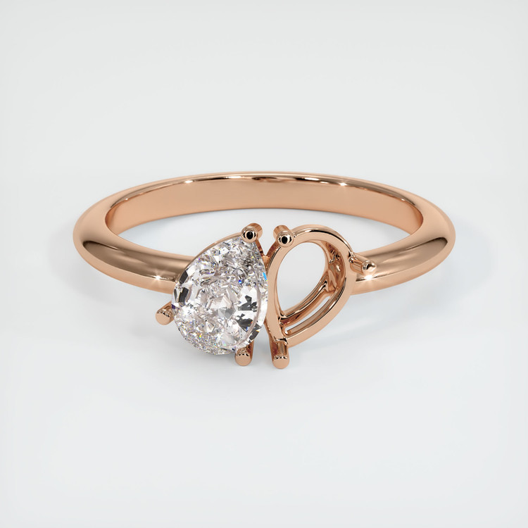 18K Rose Gold Accent Stones Ring Setting