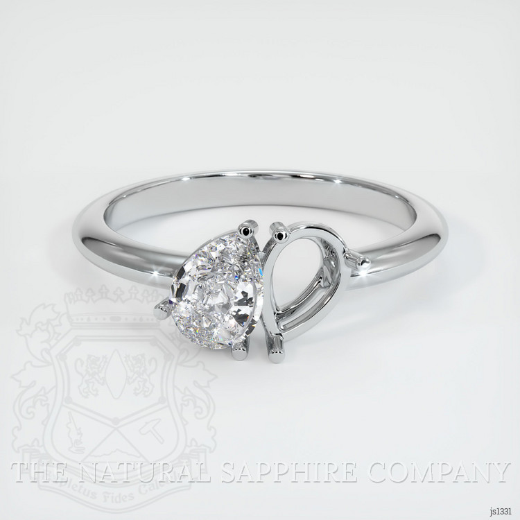 14K White Gold Accent Stones Ring Setting