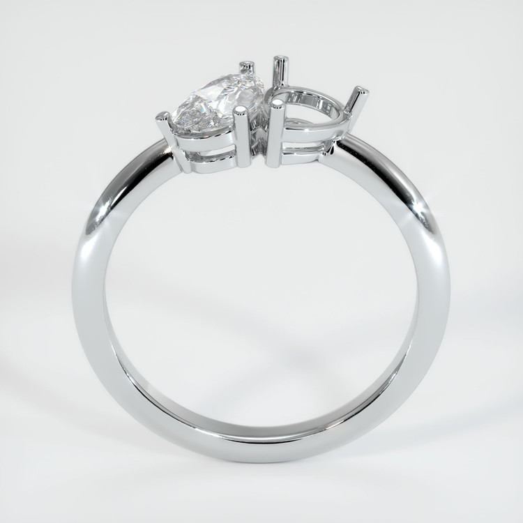 14K White Gold Accent Stones Ring Setting