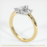 14K White & Yellow Accent Stones Ring Setting Video