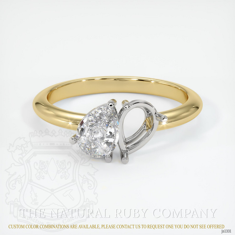14K White & Yellow Accent Stones Ring Setting