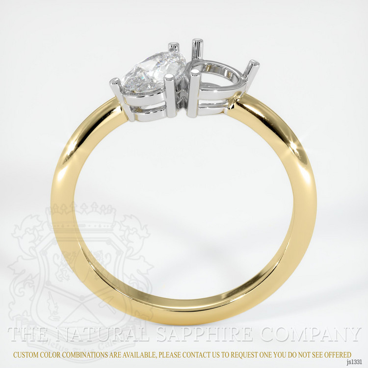 14K White & Yellow Accent Stones Ring Setting