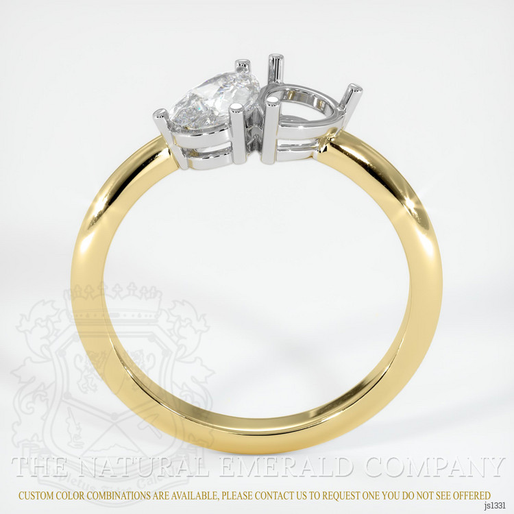 18K White & Yellow Accent Stones Ring Setting