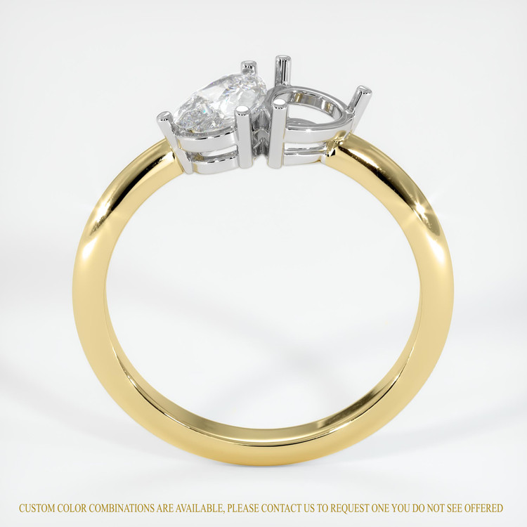 18K White & Yellow Accent Stones Ring Setting