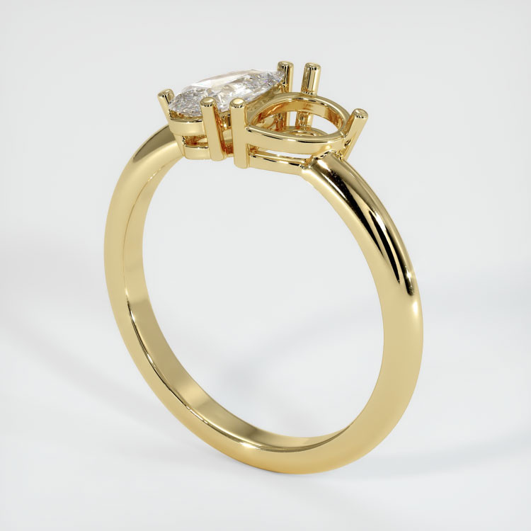 14K Yellow Gold Accent Stones Ring Setting
