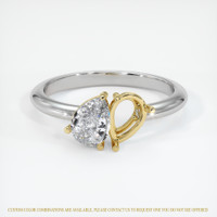 14K Yellow & White Accent Stones Ring Setting Image