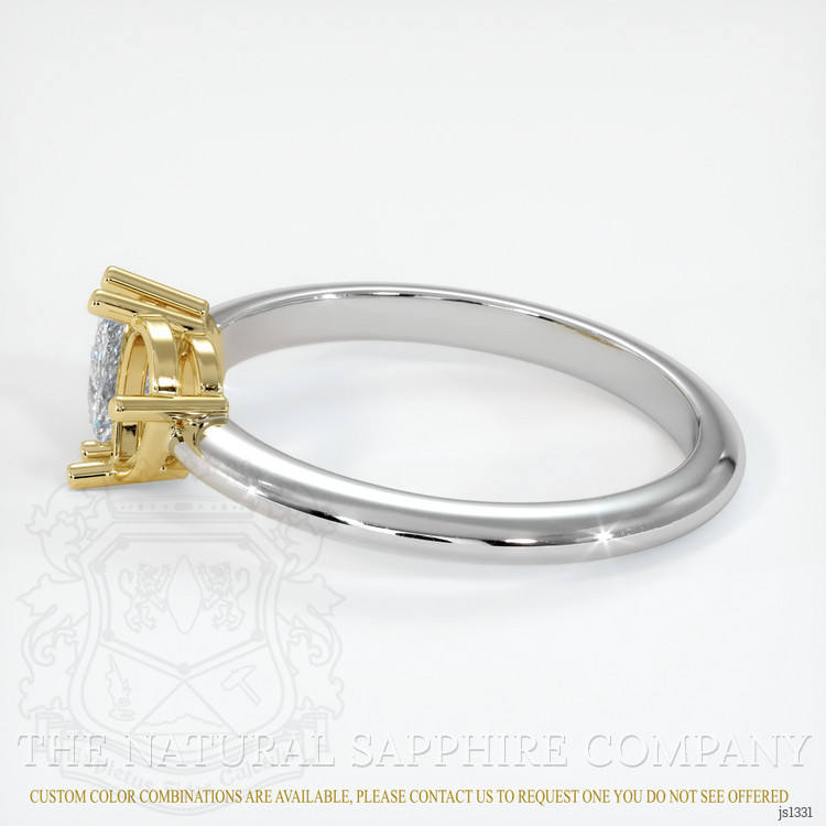 14K Yellow & White Accent Stones Ring Setting