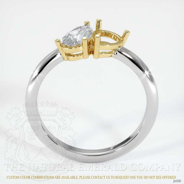 18K Yellow & White Accent Stones Ring Setting
