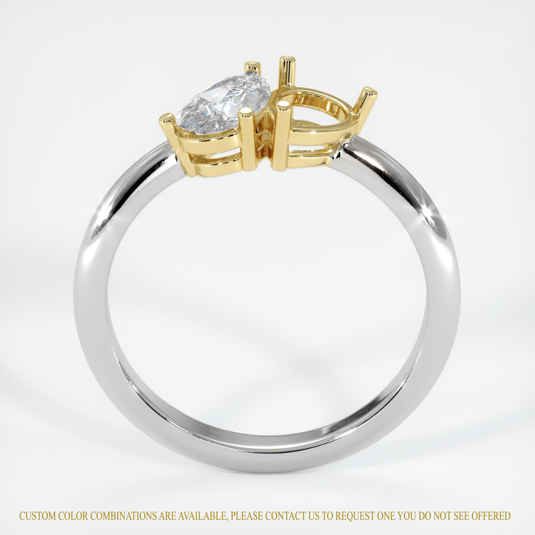 18K Yellow & White Accent Stones Ring Setting