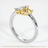 18K Yellow & White Accent Stones Ring Setting Image