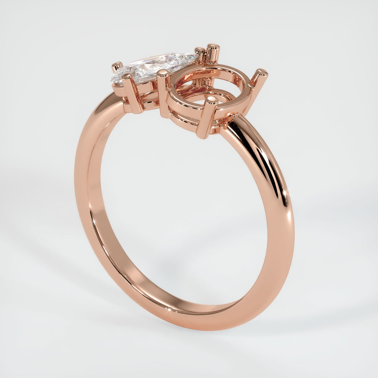 14K Rose Gold Accent Stones Ring Setting