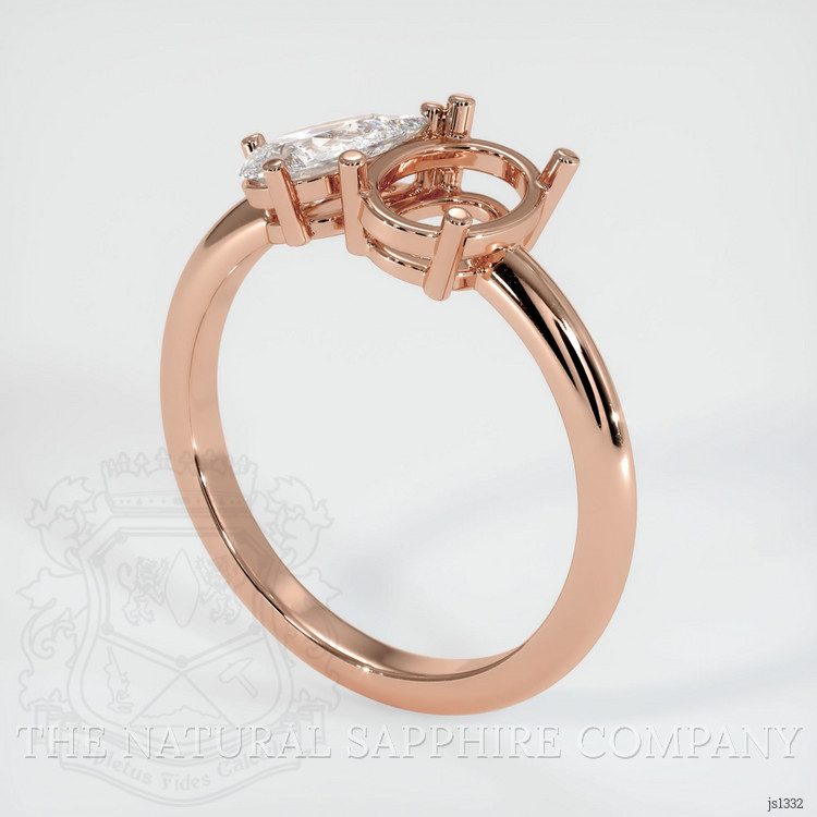 14K Rose Gold Accent Stones Ring Setting