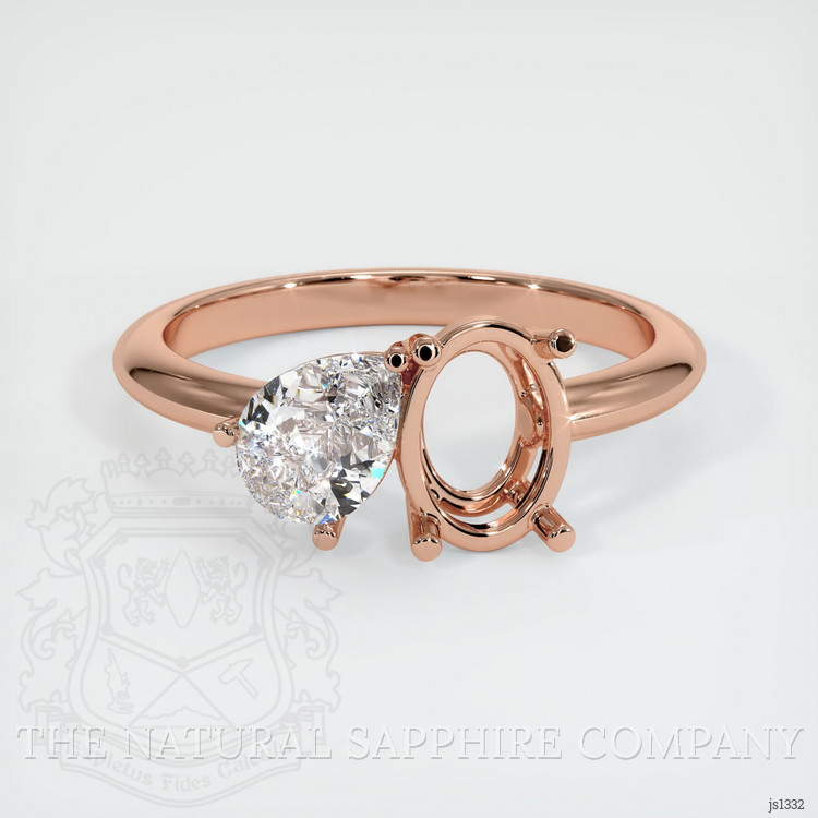 14K Rose Gold Accent Stones Ring Setting