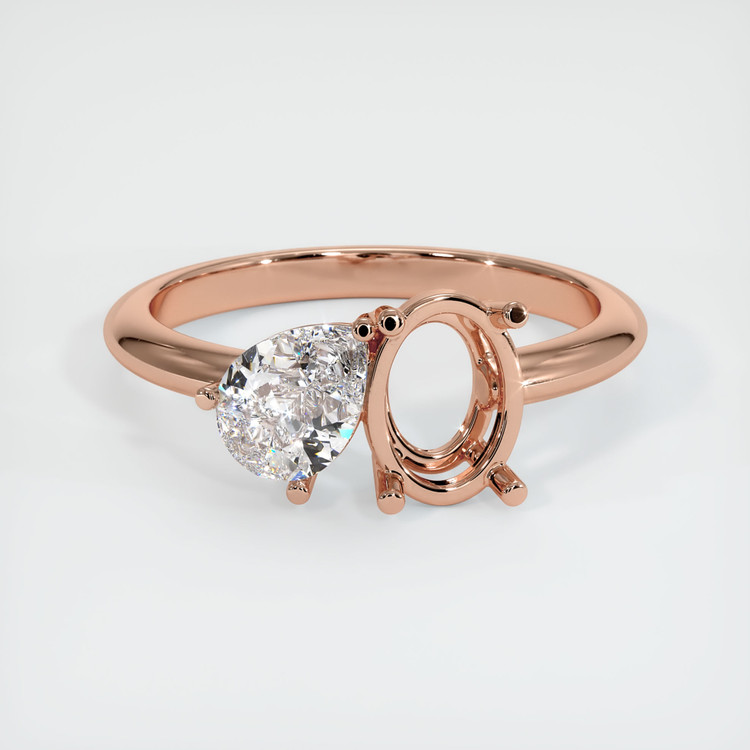 14K Rose Gold Accent Stones Ring Setting