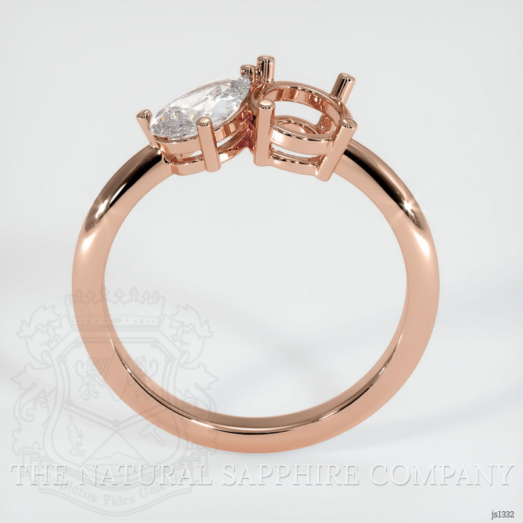 14K Rose Gold Accent Stones Ring Setting