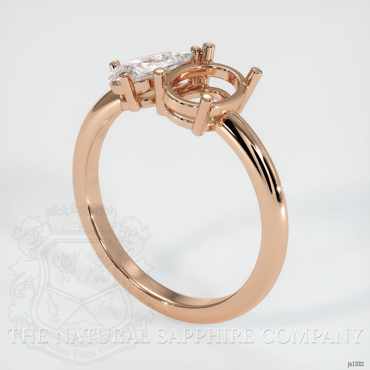 18K Rose Gold Accent Stones Ring Setting