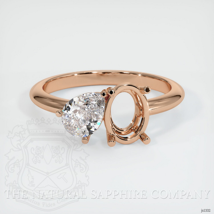 18K Rose Gold Accent Stones Ring Setting