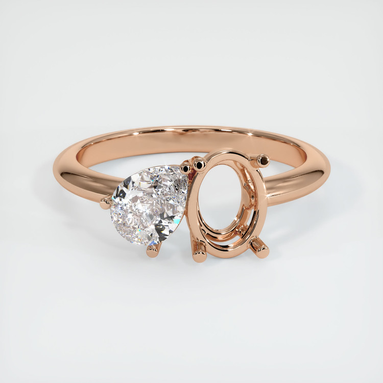 18K Rose Gold Accent Stones Ring Setting