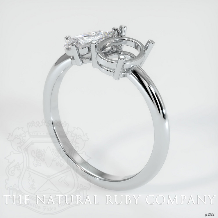 14K White Gold Accent Stones Ring Setting