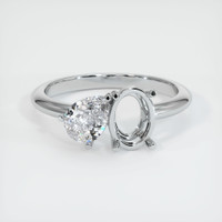 14K White Gold Accent Stones Ring Setting Image