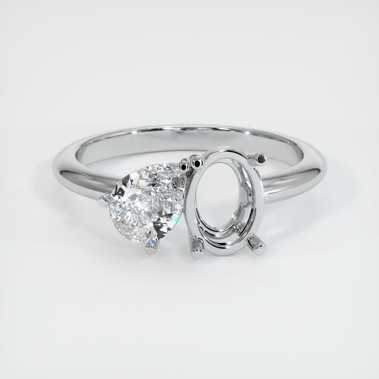 14K White Gold Accent Stones Ring Setting
