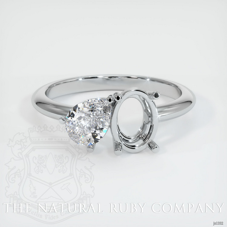 14K White Gold Accent Stones Ring Setting