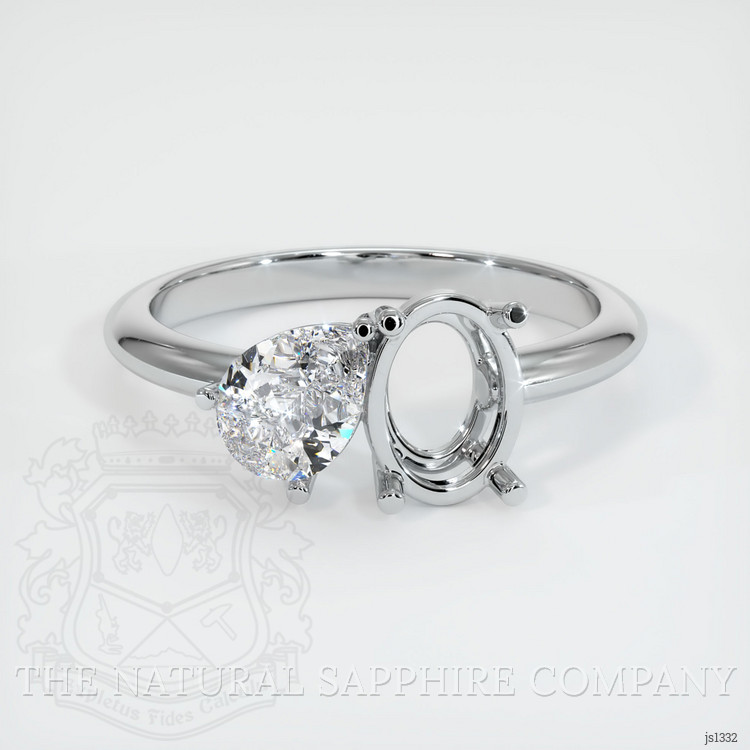 14K White Gold Accent Stones Ring Setting