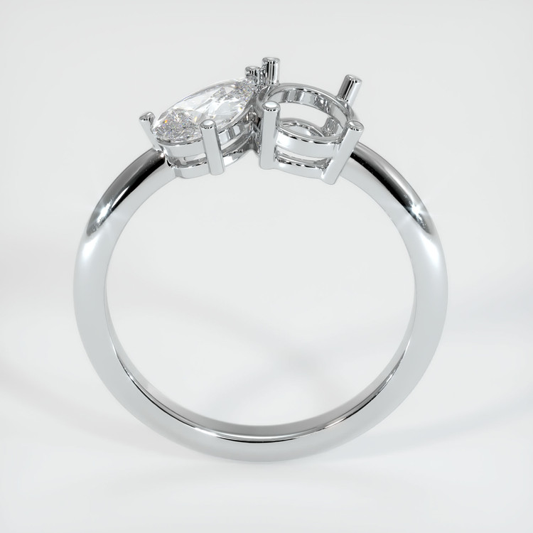 14K White Gold Accent Stones Ring Setting