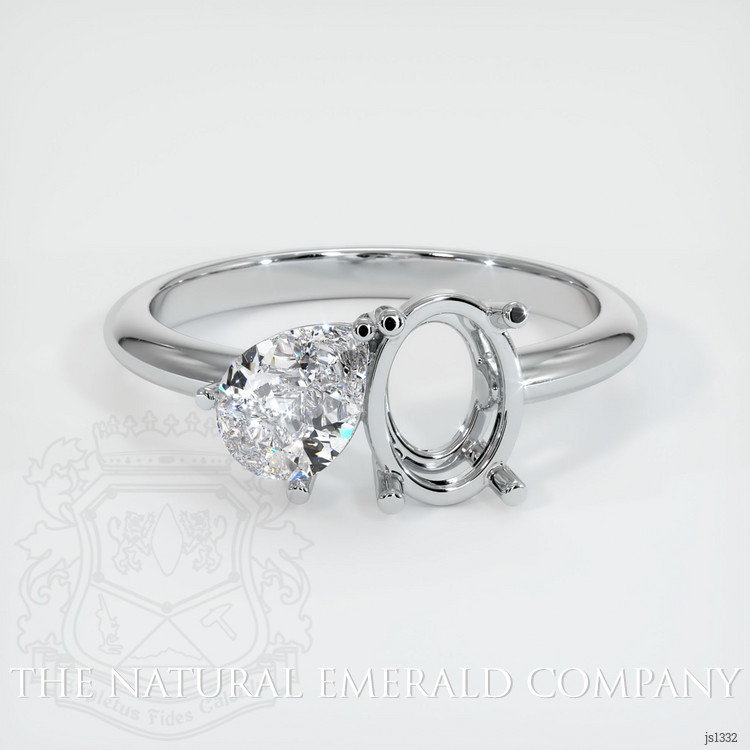 18K White Gold Accent Stones Ring Setting