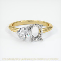 14K White & Yellow Accent Stones Ring Setting Image