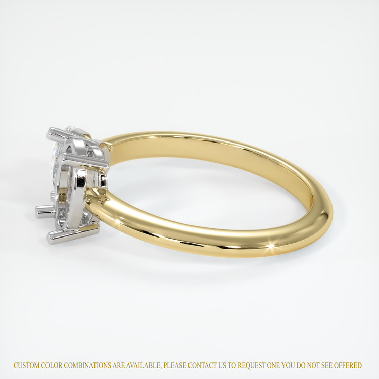 14K White & Yellow Accent Stones Ring Setting